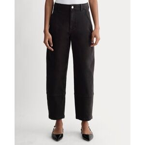 Everlane The Utility Barrel Pant Black High Rise Organic Cotton Blend Stretch